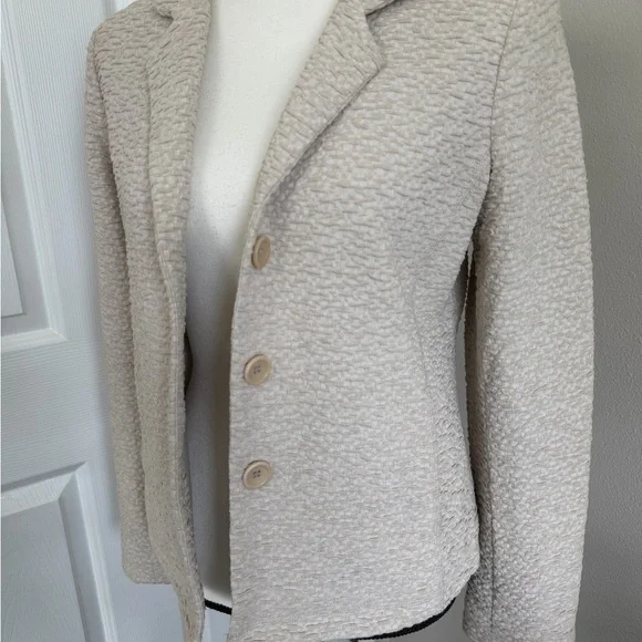 Eileen Fisher Cream Textured Blazer - Picture 2 of 7